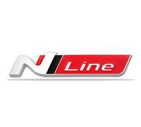 Pluysta 3D Chrome Emblem Sticker for Hyundai Elantra Veloster Kona i20 i30 N Line - Car Logo Badge Decals for Body Trunk Rear Tailgate - Self Adhesive Auto Decor Accessories,A