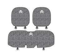 Pluysta Car Linen Seat Cushion Cover for Citroen C-Triomphe - Auto Seat Protector with Backrest - Breathable Scratch Full Set Front+Rear Seat Pads, 3 Pcs