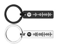 plversi Custom Spotify Code Keychain Scannable Music Song Code Keychain, Personalized Spotify Keyring, Custom Drive Safe Car Keyring, Gifts for Her/Him