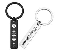 plversi Personalized Keychain with Spotify Code Music Personalized Keyring, Customized Spotify Keyring Code, Metal Keyring, Gifts for Women Men Valentines Day