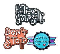 PLwelth 3Pcs Inspirational Enamel Pins for Women Men Motivational Brooch Pins Cute Lapel Badge for Backpack Lanyard Bags Hats Clothes Positive Encouraged Appreciation Gifts Christmas Stocking Stuffers