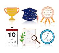 PLwelth 6Pcs Positive Enamel Pins Inspirational Saying Brooch Pins Motivational Phrase Enamel Lapel Badges Cute Positive Saying Brooch Pin Set for Women Men Backpacks Jackets Hats Clothing Decorations