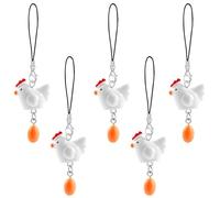 PLwelth Cute Phone Charms 5Pcs Funny Chicken Laying Egg Cellphone Keychain Aesthetic Y2K Lanyard Wrist Strap Stylish Kawaii Charm Strap for Airpod Camera Bag Keyring Wallet Decor Charms Accessories