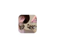 PLwelth Leopard Earrings for Women Pearl Flower Leopard Print Earrings Large Hoop Drop Gold Earrings Cute Cheetah Hoop Dangle Earrings Statement Jewelry Birthday Christmas Halloween Gifts for Her,