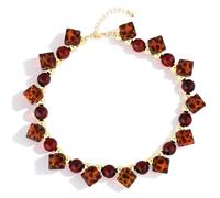 PLwelth Leopard Print Beaded Necklace for Women Gold Beaded Choker Necklaces Chunky Bead Ball Chain Necklace Handmade Statement Boho Necklace Personalized Vintage Jewelry Birthday Christmas Gifts