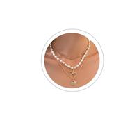 PLwelth Shell Necklace for Women 14K Gold Starfish Seashell Conch Charm Pendant Necklace Dainty Layered Stackable Necklaces Trendy Summer Beach Jewelry Gifts Accessories for Costume Dress Vacation