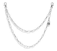PLwelth Sliver Pants Chain for Women Men Layered Paperclip Wallet Chain with Mini Padlock Punk Gothic Hip Hop Waist Belt Chain for Jeans Y2K Bag Purse Charms Trendy Statement Jewelry Accessory