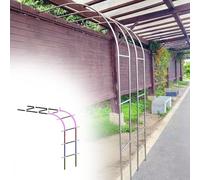 PLWUPE Stainless Steel Half-Arched Garden Arch Trellis, Rustproof Metal Arbor Walkway 2.4m H, 0.7-3.0m W, Structural Trellis for Roses Honeysuckle Climbers, Garden Decor(W120*H240cm)