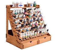 Plydolex Paint Organizer for 105 Bottles and 14 Brushes - Holder With 6 Miniature Stands - Storage for Miniature Paints and Brushes