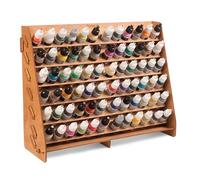 Plydolex Wooden Paint Organizer - 72 Slot Paint Bottle Rack from Plywood for Vallejo Painting Bottles - Compatible with D&D, Warhammer 40K and Other Figurines - Works for Wall and for Desk Use
