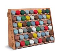 Plydolex Wooden Paint Organizer - Hanging Storage for Tamiya Paints in 23ml Bottles - 54 Big 1.59 Inch Holes - Works for Wall and for Desk Use - Suitable for Warhammer, DnD and Other Miniatures