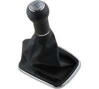 Plyft for VW for Passat B6 B7 CC 3C for Golf 7 for Bora 5/6Speed Car Manual Gear Shift Knob with Gaitor Leather Boot Cover Stick Lever(6 Speed Silver)