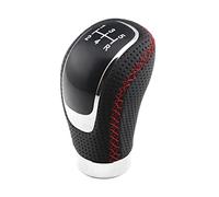 Plyft Universal Black Leather Car Gear Shift Knob at MT ARM Manual Stick Lever Pen Shifter Word Pads Adapters(Red)