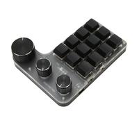 Plyisty 12 Key 3 Knob Mechanical Keyboard, Red Switch Keypad Support Volume Control, Ergonomic Design, for Game Office, Vista OS X (Wireless BT(Inbuilt Battery Included))