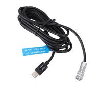 Plyisty 12V USB C Power Cable for BMPCC 4K/6K Cinema Camera, Type C PD Self-Locking Connector with Power Indicator Light, 200CM