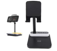 Plyisty 15W Fast Wireless Charger, Night Light 4 in 1 Charging Station Phone Tablet Holder With 1 USB 2 Type C Ports, Warm Ambient Lighting