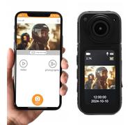 Plyisty 2.7K Thumb Action Camera, WiFi Wearable Body Cam with Magnetic Lanyard, Handsfree POV Recorder for Cycling Vlogging, 180° Rotatable Lens HD Screen