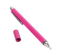 Plyisty 2 in 1 Stylus Pen, High Sensitivity Double End Transparent Tip Fiber Mesh Tip Capacitive Stylus Pen with Metal Clip, for Digital Calendars Smart Displays (Rose Red)