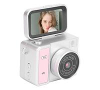 Plyisty 2K Digital Camera, 2MP Flip Screen Portable Compact Vlog Camera with 180mAh Rechargeable Battery and Type C Charging for Travel Photography (Pink)
