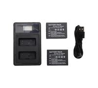 Plyisty 2PCS 1600mAh Camera Battery, Dual USB Charger with LED Display, Type C and Micro USB Input, for NP W126S W126 X100VI X100V XT30II XM5 Camera