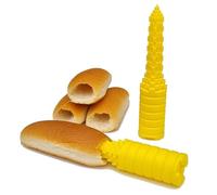 Plyisty 2pcs Hot Dog Bun Drill Hole Puncher, Leakproof, Yellow and Red