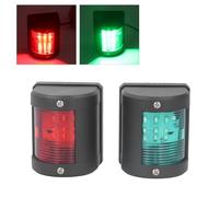 Plyisty 2Pcs LED Boat Navigation Light, 112.5° USCG 2 NM LED Marine Navigation Light, Starboard Green Port Red Boat Bow Light for Vessels Up to 12 Meters