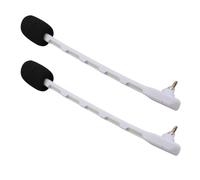 Plyisty 2Pcs Microphone Replacement for Astro A40, A40 TR Headset, Detachable 3.5mm Gold Plated Noise Cancelling Headset Boom Mic (White)