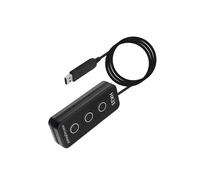 Plyisty 3-Key USB Programming Keypad, Multifunction Macro Keyboard Copy Paste Shortcuts Custom Key Switch with Braille Dots 2 m USB cable for Gaming Office (HK33UB Black)