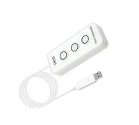 Plyisty 3-Key USB Programming Keypad, Multifunction Macro Keyboard Copy Paste Shortcuts Custom Key Switch with Braille Dots 2 m USB cable for Gaming Office (HK33UW White)