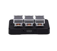Plyisty 3 Keys Mechanical Keypad, Wired 2.4G Cordless Single Hand Programmable Keypad for Computer, Paste Copy Cut Macro, Mini USB for Office Gaming Work (Black)