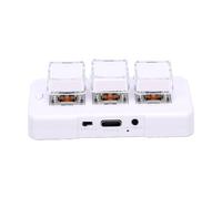 Plyisty 3 Keys Mechanical Keypad, Wired 2.4G Cordless Single Hand Programmable Keypad for Computer, Paste Copy Cut Macro, Mini USB for Office Gaming Work (White)
