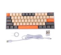 Plyisty 3 Mode Wireless RGB Gaming Keyboard, 61 Keys Hot-Swappable Compact Mechanical Keyboard with Blue Switch, Anti Ghost, Crisp Sound, 3000mAh (Orange)