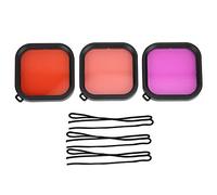 Plyisty 3 Pack Dive Filters Lens Kit for 8 with Light Red Red Purple Filters for Snorkeling Scuba Diving Freshwater Seawater Color Correction