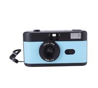 Plyisty 35mm Film Camera, Point and Shoot Camera, 28MM F/8 Lens, Built in Flash, Support 135/35mm Black and White or Color Films, Take Photos Immediately (Black Blue)