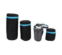 Plyisty 4 Pack Lens Pouch Set, Neoprene Pouch Water Proof Zipper Camera Lens Case Bag, Includes Small Medium Large XL Size