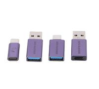 Plyisty 4 Pack USB Data Blocker Set, Type C to A Adapter Juice Jacking Defender for Mobile Phone, 240W PD Fast Charging Privacy Security Connector for Public Airport Car Travel