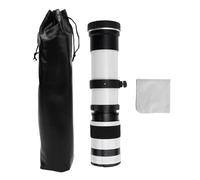 Plyisty 420-800mm Manual Focus Telephoto Lens for RF Mount Camera, F8.3 Aperture All Metal Construction Telephoto Zoom Lens, Long Range Photography, 62mm Filter Size (White)