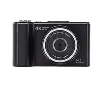Plyisty 4K Digital Camera, 64MP Auto Focus 180° Flip Screen 16X Digital Zoom Compact Travel Camera with Beauty Mode and Fill Light, for Video Content Creation (Black)
