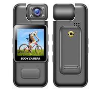 Plyisty 4K Pocket Camcorder, 180° Rotatable Lens, Video Recorder with Color Screen, Night, Up to 128G TF Card, 600mAh Battery, Portable Camera for Cycling, Meeting