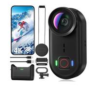 Plyisty 4K Thumb Action Camera, 150° Wide Angle EIS 2.0 Stabilization WiFi IP68 Water Proof 10M, Wearable Magnetic Body Cam with 350 Min Battery Life & Charging Case
