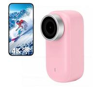 Plyisty 4K Thumb Action Camera, Magnetic Wearable Water Proof POV Camera with 150° Wide Angle Lens, 1.47 Inch Screen, 64GB, 3H Battery, for Vlogging Cycling Motorcycle Skiing (Pink)