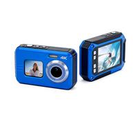 Plyisty 4K Underwater Camera Water Proof 10M/33FT, 64MP Dual Screen Selfie Floatable Snorkeling Camera, 16X Digital Zoom, Autofocus, 1500mAh Battery, for Kids Adults