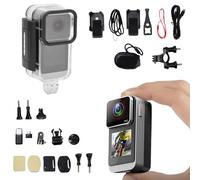 Plyisty 4K WiFi Action Camera, 30M Underwater Video Recorder with Touch Screen, 150° Ultra Wide Angle, Anti Shake, for Snorkelling Running Cycling Swimming Hiking