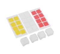 Plyisty 4pcs Double-Layer Keycaps with Transparent Cover, DIY Removable Stickers, Customizable Style, for Crossed Type Mechanical Keyboard Switches (White)