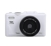 Plyisty 5K 75MP Mirrorless Camera, 18X Zoom Auto Focus Digital Camera with 3 Inch Flip Screen and Multi Stabilization, for Travel Wildlife Photography (White)