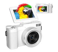 Plyisty 5K Digital Camera for Photography, 64MP WiFi Vlogging Camera with 3 Inch 180° Flip Screen, 18X Zoom, LED Fill Light, Beauty Filters, for Teens Beginner Adults (White)