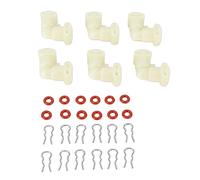 Plyisty 6 Pack L Shaped Fluid Connector Replacement for Jura Coffee Machine Water Line Hose, 90 Degree Elbow Connector Kit with O Rings Clamps, Proof Coffee Maker Fitting Accessories