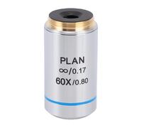 Plyisty 60X Microscope Objective Lens, 20.2mm RMS Plan Achromatic Objective Lens, Suitable for Professional Observation with Clear Imaging