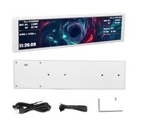 Plyisty 9.2in Computer Secondary Screen, 1920x462 FHD IPS Display for PC Case, Monitoring CPU GPU Temperature, Type C/4PIN Wired, Dynamic Video Themes (White)