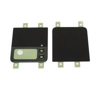 Plyisty Back Glass Cover Replacement, Pre Installed Tape Camera Lens Back Glass Panel Case Touch with Tools for Z Flip 4 (Black)